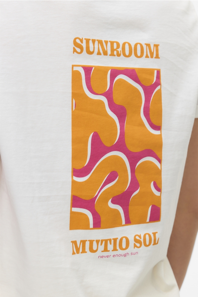 VMELLA S/S O-NECK T-SHIRT JRS BTQ G 10333613 SNOW WHITE/SUNROOM